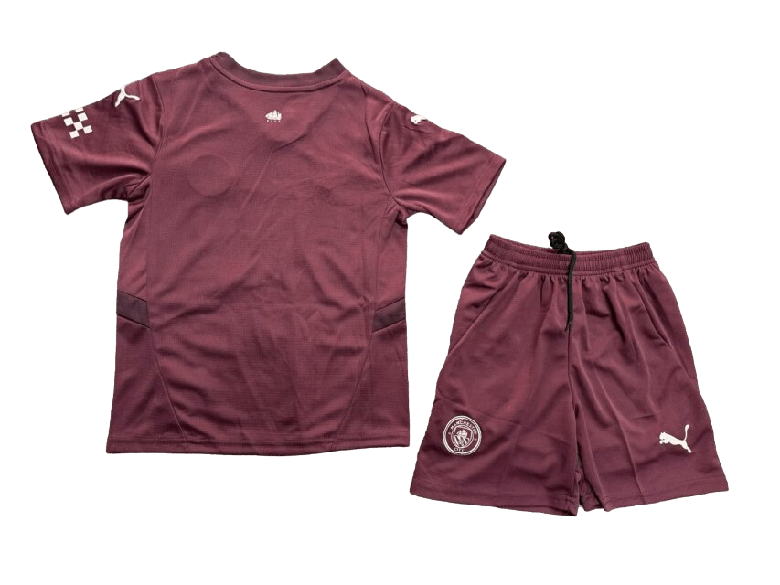 Kit Infantil Manchester City Vermelha II 2024/25 Unissex Kit Infantil Manchester City Vermelha II 2024/25 Unissex