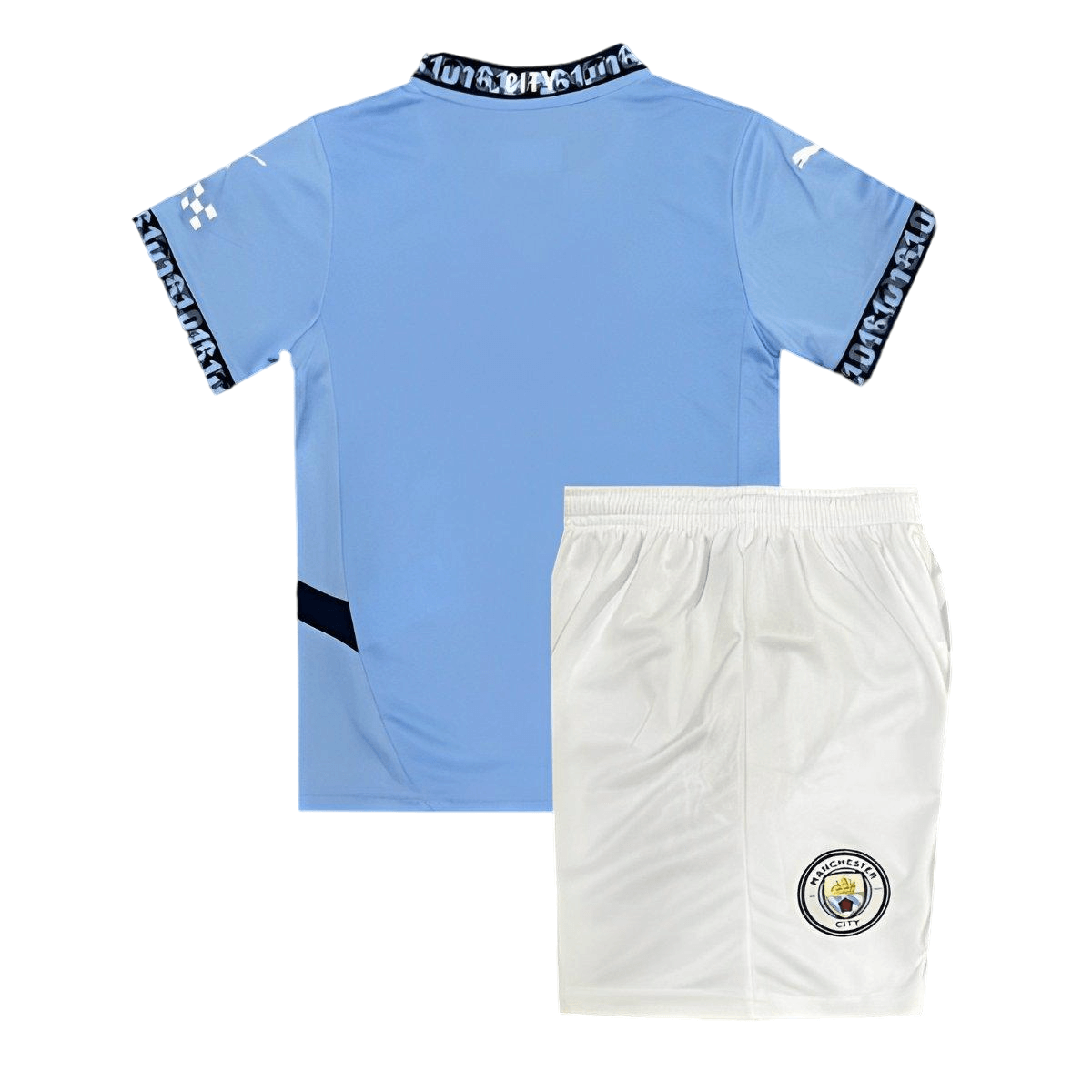 Kit Infantil Manchester City Azul Home I 2024/25 Unissex Kit Infantil Manchester City Azul Home I 2024/25 Unissex