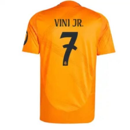 Camisa Reserva Real Madrid Vini Jr #7 Laranja Jogador 2024/25