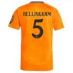 Camisa-Reserva-Real-Madrid-bellingham-5-laranja-2024-25-masculina-loja-malta-esportes