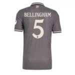 Camisa-Terceira-Real-Madrid-bellingham-5-Cinza-2024-25-Jogador-loja-malta-esportes-