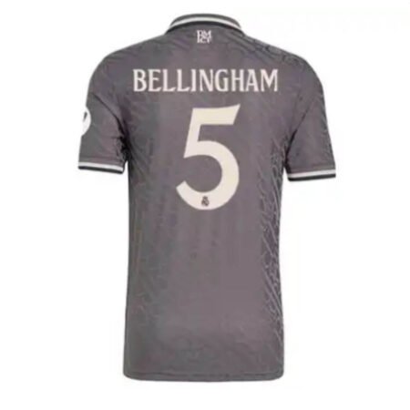 Camisa Terceira Real Madrid Bellingham #5 Cinza 2024/25 Jogador