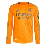 Camisa-reserva-Real-Madrid-bellingham-5-laranja-2024-25-Manga-Longa-jogador-loja-malta-esportes