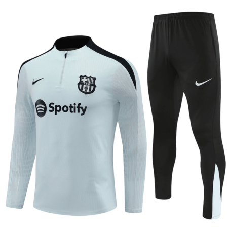 Conjunto Barcelona Treino Jaqueta/Calça Azul Clara Jogador 2024/25
