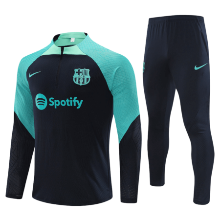 Conjunto Barcelona Treino Jaqueta/Calça Azul Escuro Clara 2023/24