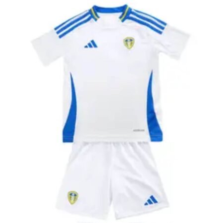 Kit Infantil Leeds United Branca 2024/25 Titular I Unissex