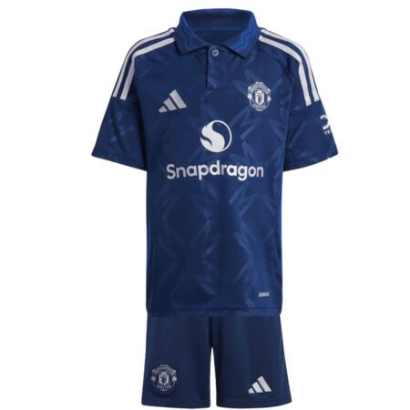 Kit Infantil Manchester United Azul Away II 2024/25 Unissex