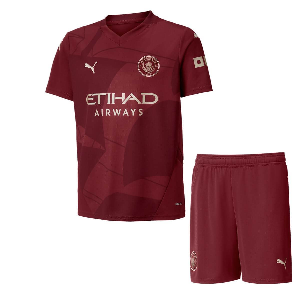 Kit Infantil Manchester City Vermelha II 2024/25 Unissex Kit Infantil Manchester City Vermelha II 2024/25 Unissex