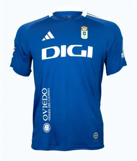 Camisa Real Oviedo Titular Azul I 2024/25 Masculina