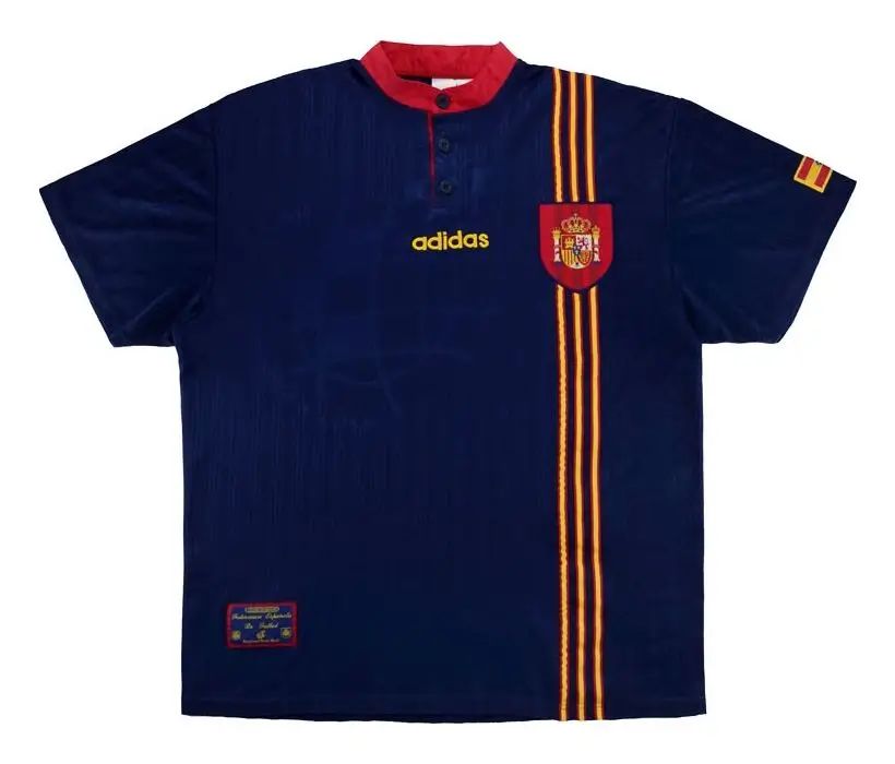 camisa-Reserva-espanha-azul-escura-ii-away-1996-masculina (1) Camisa Reserva Espanha Azul II 1996 Masculina