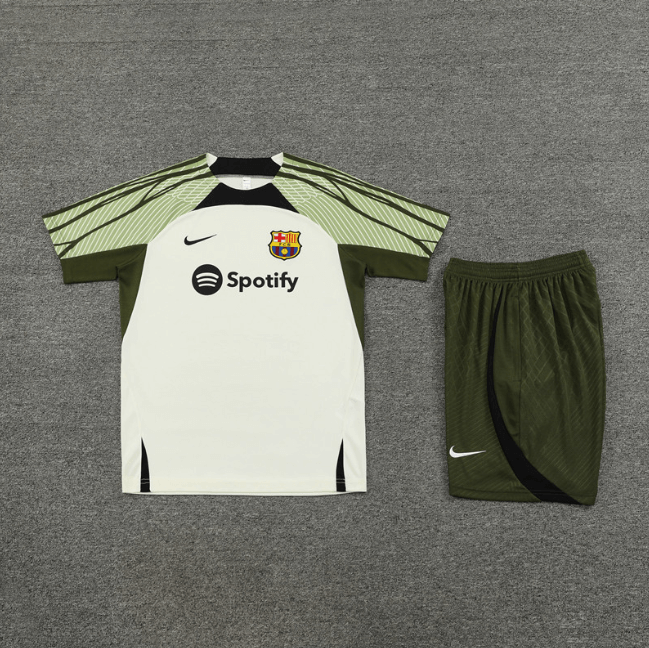 conjunto-de-treino-barcelona-camisa-short-azul-bege-musgo-2024-25-loja-malta-esportes (1) Conjunto Barcelona Treino Camisa/Short Bege Musgo 2024/25