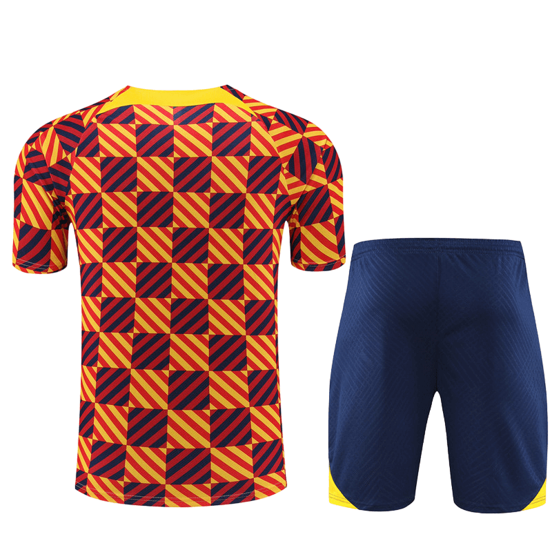 conjunto-de-treino-barcelona-camisa-short-preta-laranja-2023-24-loja-malta-esportes (3) Conjunto Barcelona Treino Camisa/Short Laranja 2023/24