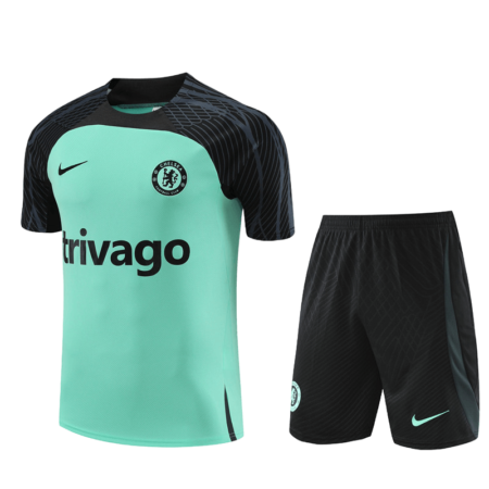 Conjunto Chelsea Treino Camisa/Short Verde/Preta 2023/24