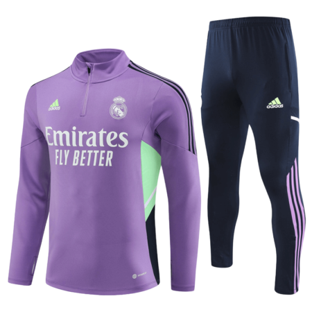 Conjunto de Treino Real Madrid Roxo/Preto 2022/23 Jaqueta e Calça