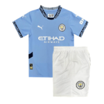 Kit Infantil Manchester City Azul Home I 2024/25 Unissex