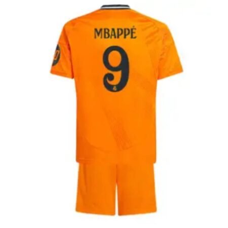 Kit Infantil Real Madrid Reserva Mbappe #9 Laranja II 2024/25