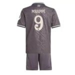 kit-infantil-terceira-real-madrid-mbappe-9-cinza-iii-2024-25-loja-malta-esportes-