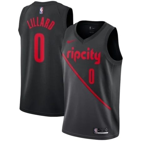 Regata NBA Portland Trail Blazers Preta-Vermelha Lillard #0