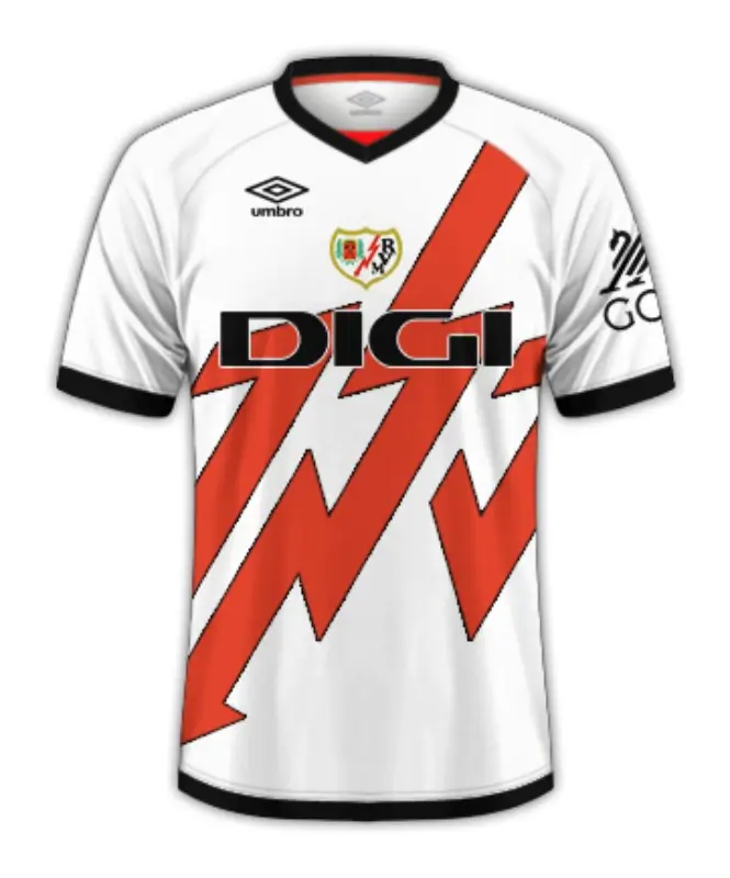 Camisa-Titular-Rayo-Vallecano-2024-25-Branca-Masculina (1) Camisa Rayo Vallecano Home Branca I 2024/25 Masculina