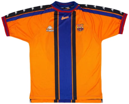 Camisa Barcelona Laranja Away 1997/98 II Retrô Masculina
