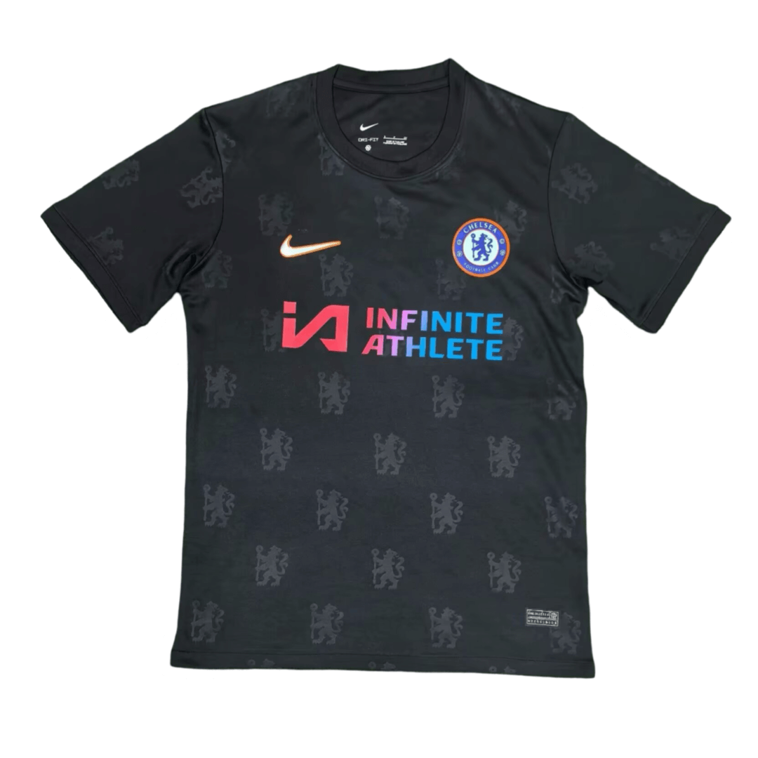 camisa-chelsea-preta-especial-infinite-athlete-2024-25-masculina- Camisa do Chelsea Preta Especial 2024-25 III Masculina