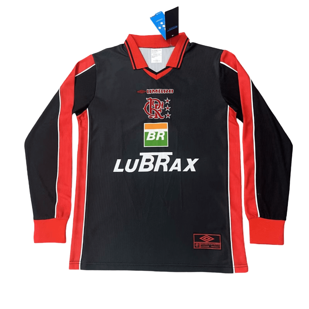camisa-flamengo-preta-1999-terceira-retro-manga-longa Camisa Flamengo Preta Terceira Lubrax 1999 Manga Longa