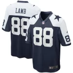 camisa-nfl-dallas-cowboys-lamb-88-alternativa-nike-navy-game-jersey-azul-branca