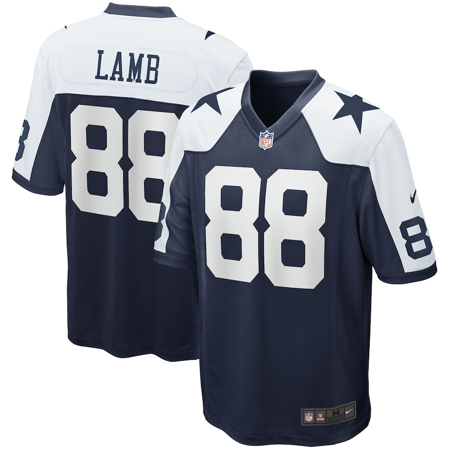 camisa-nfl-dallas-cowboys-lamb-88-alternativa-nike-navy-game-jersey-azul-branca Camisa NFL Dallas Cowboys LAMB #88 Alternativa Azul-Branca Masculina