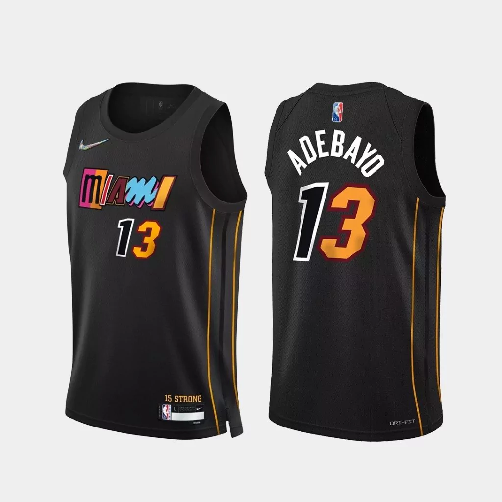 jersey-nba-nike-swingman-heat-city-edition-21-22-75th-adebayo-13 Regata NBA Swingman Miami Heat 75 TH Preta 2021/22 Adebayo #13