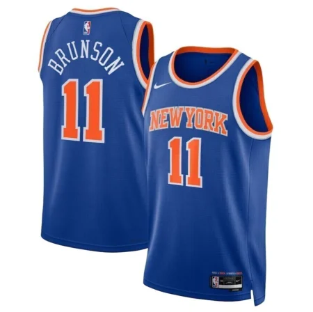 Regata NBA Swingman New York Knicks Icon Azul Branca Brunson #11