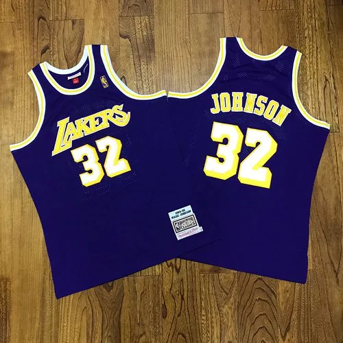 regata-mitchell-ness-los-angeles-lakers-2000-retro-johnson-32-1 Regata NBA Mitchell & Ness Lakers 2000 Roxo Johnson #32
