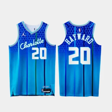 Regata NBA AUTHENTIC 75º Aniversário Charlotte Hornets Azul 21-22 Hayward #20