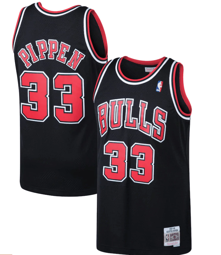 regata-nba-mitchell-ness-chicago-bulls-retro-1997-1998-preta-pippen-33-MALTA-ESPORTES Regata NBA Mitchell & Ness Chicago Bulls Retro 1997/1998 Preta Pippen #33