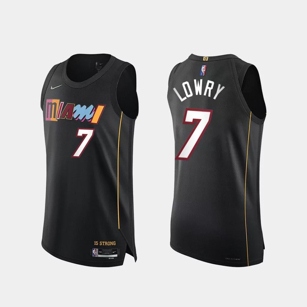 regata-nba-nike-authentic-75-aniversario-heat-21-22-lowry-7-1024-1024 Regata NBA Icon Authentic 75 Aniversário Heat Preta 2021/22 Lowry #7