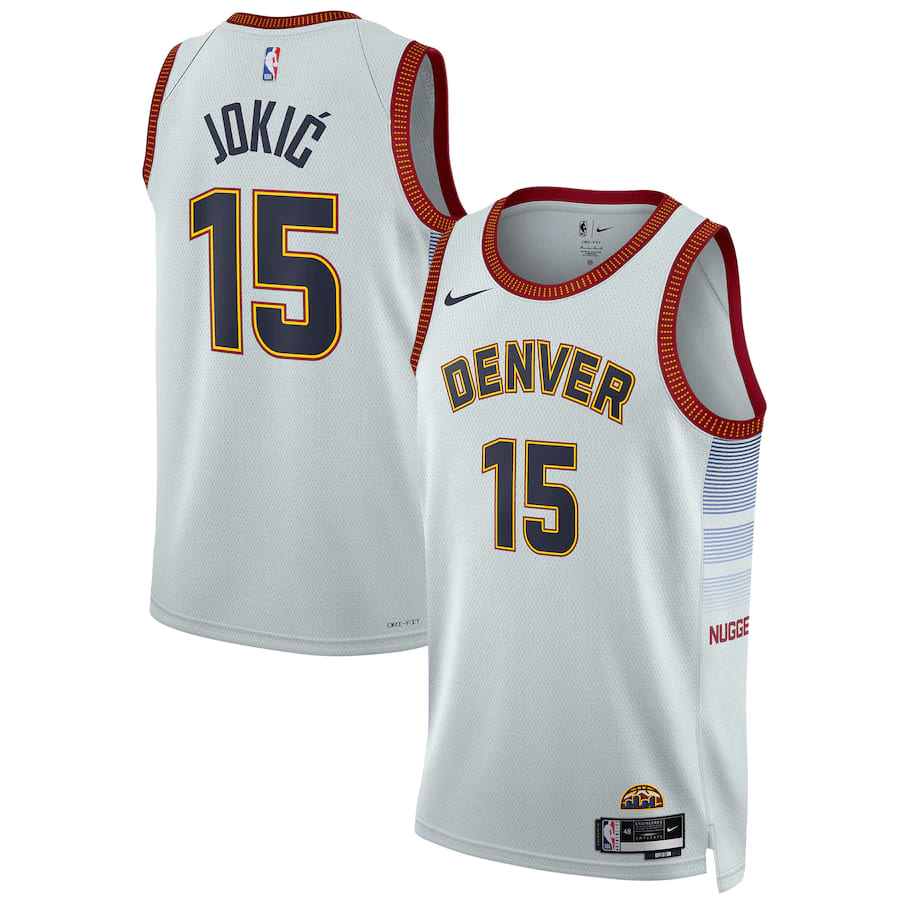 regata-nba-swingman-denver-nuggets-branca-22-23-jokic-15 Regata NBA Swingman Denver Nuggets Branca 22-23 Jokic #15