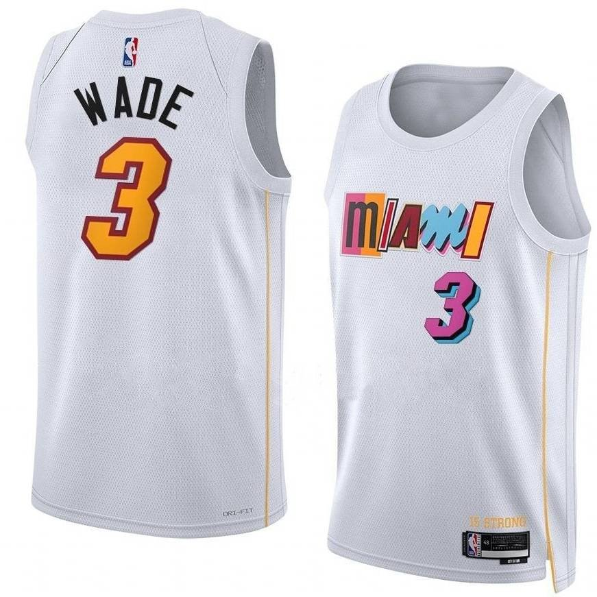 regata-nba-swingman-miami-heat-branca-fastbreak-22-23-wade-3 Regata NBA Swingman Miami Heat Branca Fastbreak 22-23 Wade #3