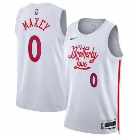 Regata NBA Swingman Philadelphia 76ers Branca Brotherly Love Maxey #0
