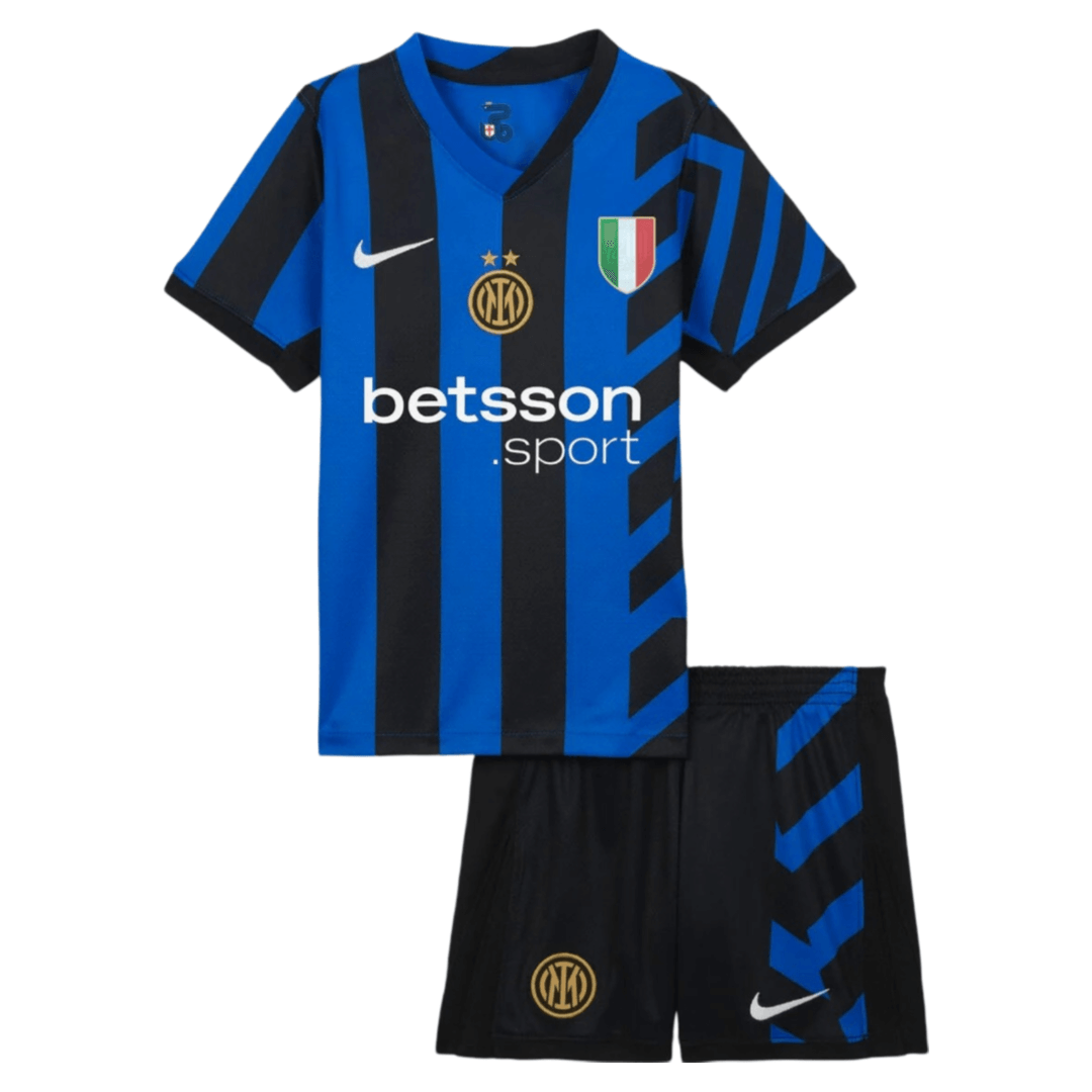 Kit Infantil Inter de Milão Azul Home I 2024/25 Unissex Kit Infantil Inter de Milão Azul Home I 2024/25 Unissex