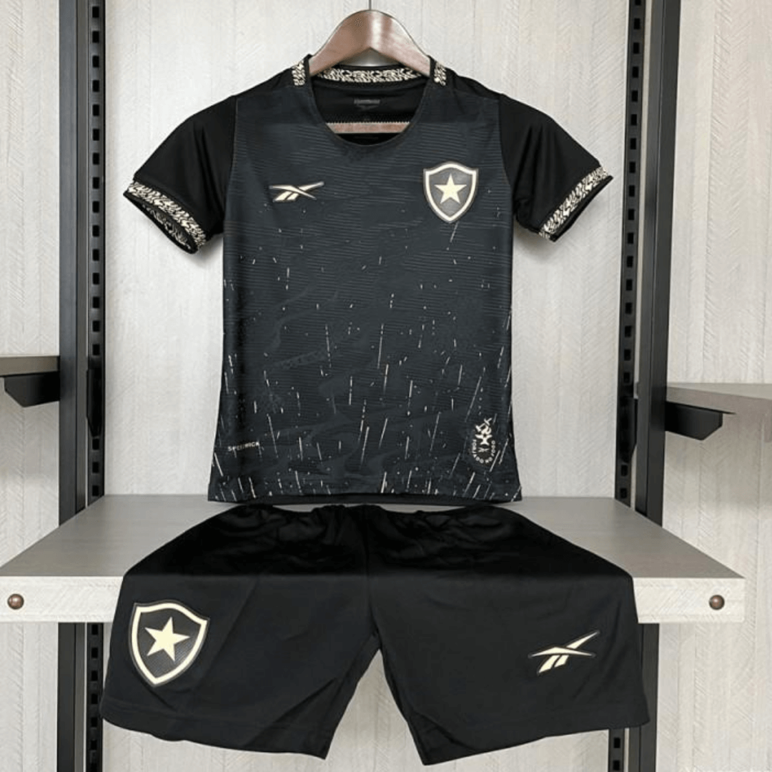 406ca6cbbbc51916 (1) (1) Kit Infantil Reserva Botafogo Preta Away II 2024/25 Unissex