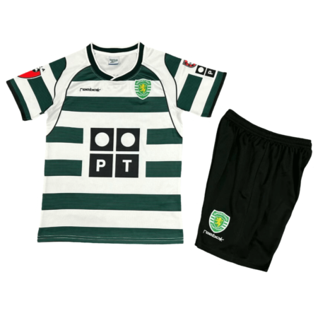 Kit Infantil Sporting Lisboa Home 2002 Branca/Verde Unissex