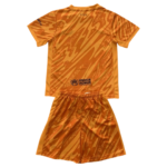 Kit Infantil Barcelona Laranja Goleiro 2024/25 Unissex