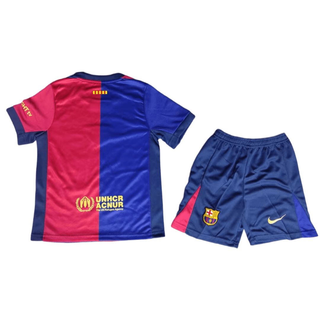 Kit Infantil Barcelona Coldplay Especial Grená Home 2024/25 Unissex Kit Infantil Barcelona Coldplay Especial Grená Home 2024/25 Unissex
