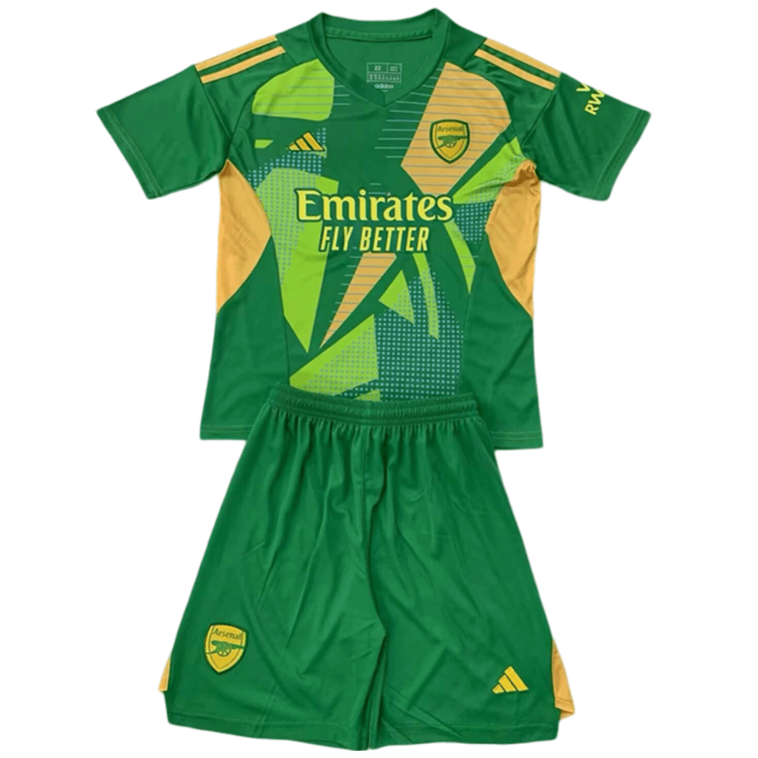 Kit Infantil Arsenal Verde Goleiro 2024/25 Unissex Kit Infantil Arsenal Verde Goleiro 2024/25 Unissex