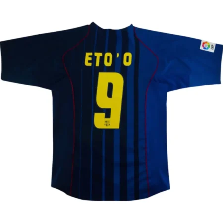 Camisa Barcelona Eto'o #9 Azul Away II 2002 Masculina