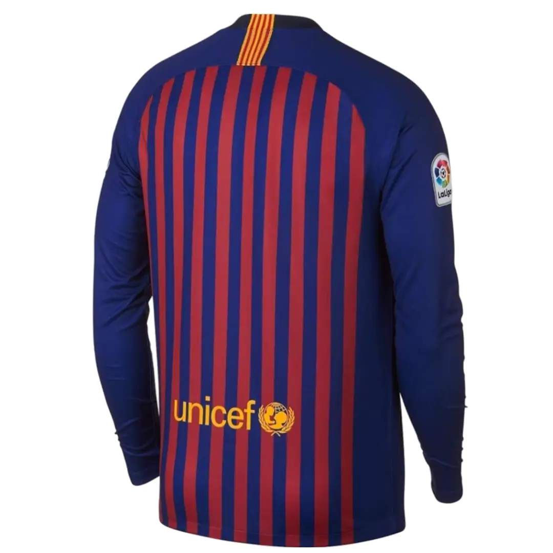 camisa-barcelona-home-2018-19-manga-longa- Camisa Barcelona Home I Grená 2018 Manga Longa