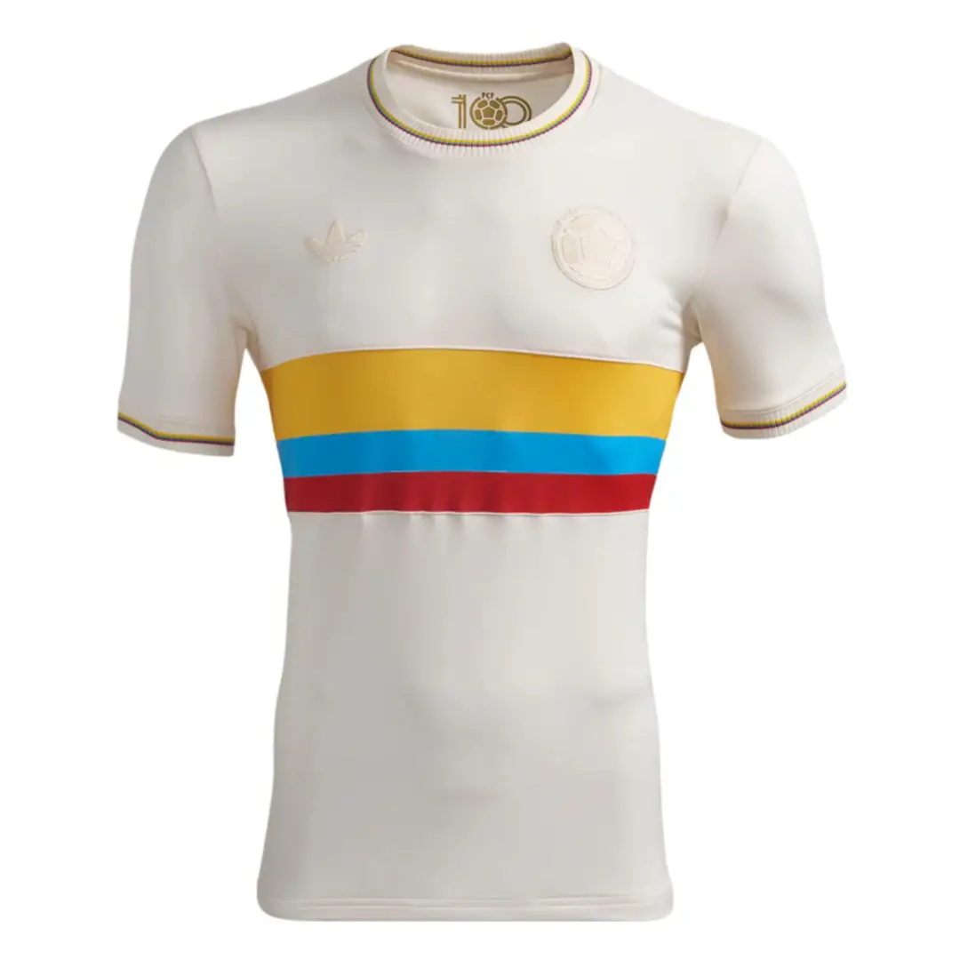 camisa-colombia-branca-100-anos-retrô-origianals-2024-25-jogador Camisa da Colômbia Branca 100 Anos Retrô 2024/25 Jogador