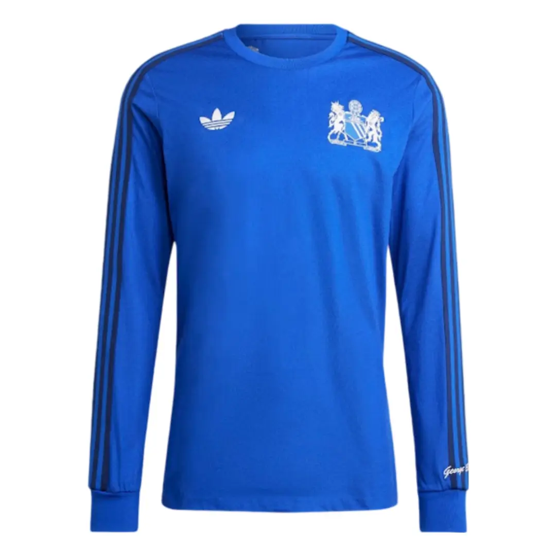 camisa-man-utd-azul-especial-george-best-originals-2024-25-manga-longa Camisa Manchester United George Best #7 Azul Originals 2024/25 Manga Longa