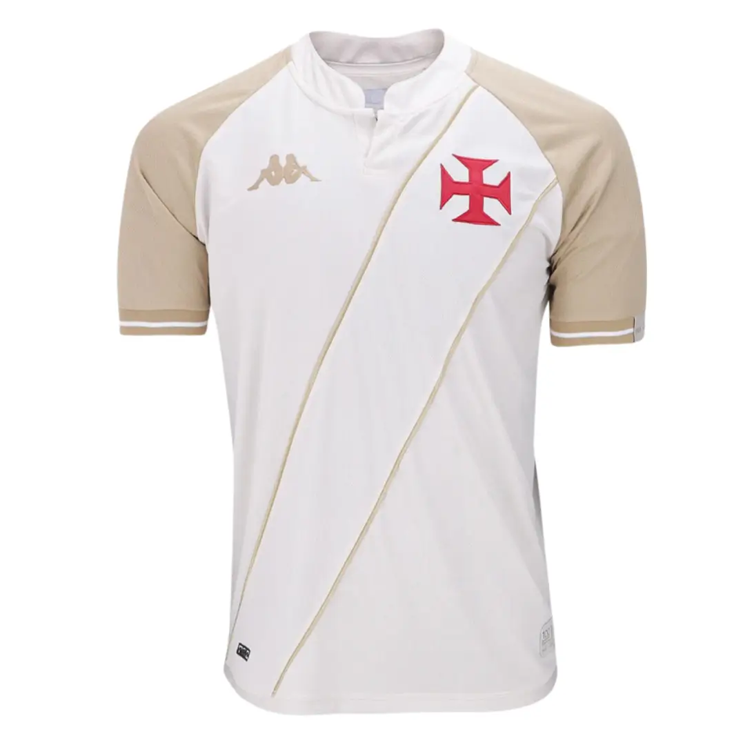 camisa-vasco-da-gama-100-anos-branca-terceira-2024-25-masculina Camisa Vasco 100 Anos Bege Terceira 2024/25 Masculina