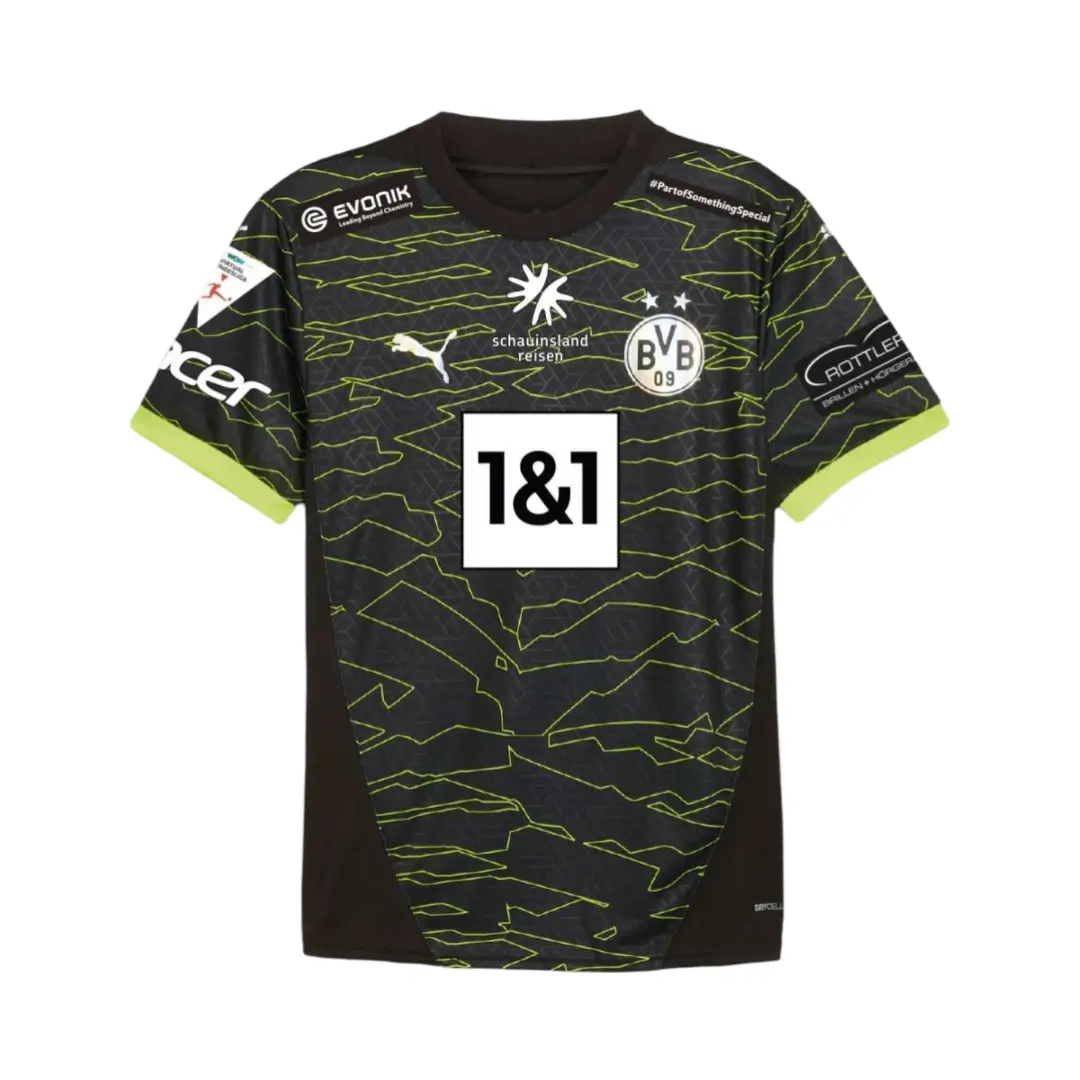 Camisa Borussia Dortmund Preta E Sports Preta 2024/25 Masculina