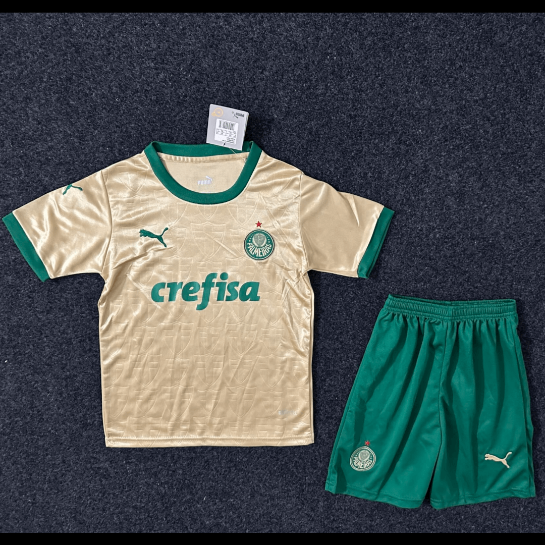 Kit Infantil Palmeiras Dourado Third III 2024/25 Unissex Kit Infantil Palmeiras Dourado Third III 2024/25 Unissex